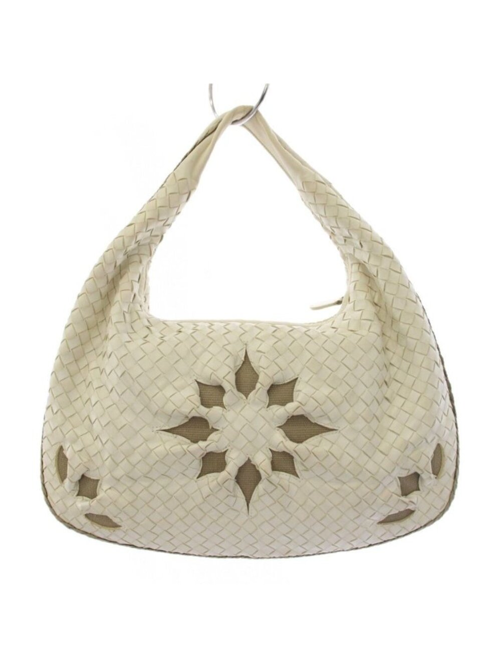 Bottega Veneta Intrecciato Hobo Handbag Leather White KH